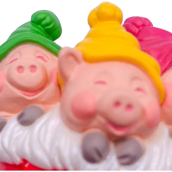 Vintage 1990 Hallmark Keepsake THREE LITTLE PIGGIES Christmas Ornament in Box - Picture 2 of 7